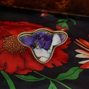 Purple Mohave Sterling Adjustable Moo-Moo ring